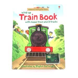 Usborne Farmyard Tales Wind Up Train Book Model Train 3 Tracks PaperPie Flaws